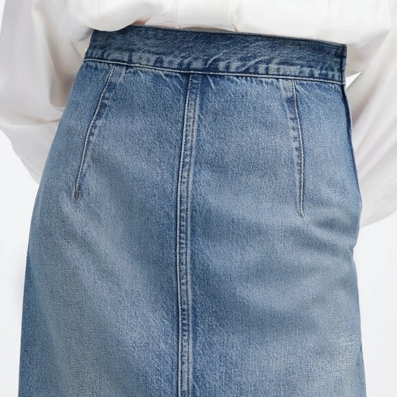 NWOT Denim Midi Pencil Skirt in Billings Wash - Picture 3 of 4